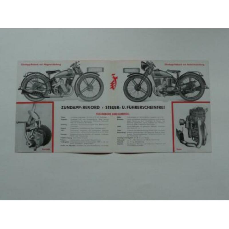 Zündapp Folder uit 1932 met Record 200 ccm./6-PS (4-zijdig)