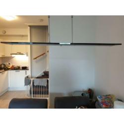 Hanglamp met glasplaat zwart 100cm