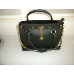 Zwarte Genuine leren hand/schouder tas van Borsse en Pelle