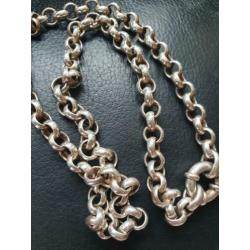 Super mooie zilveren jasseron ketting! 50 cm.