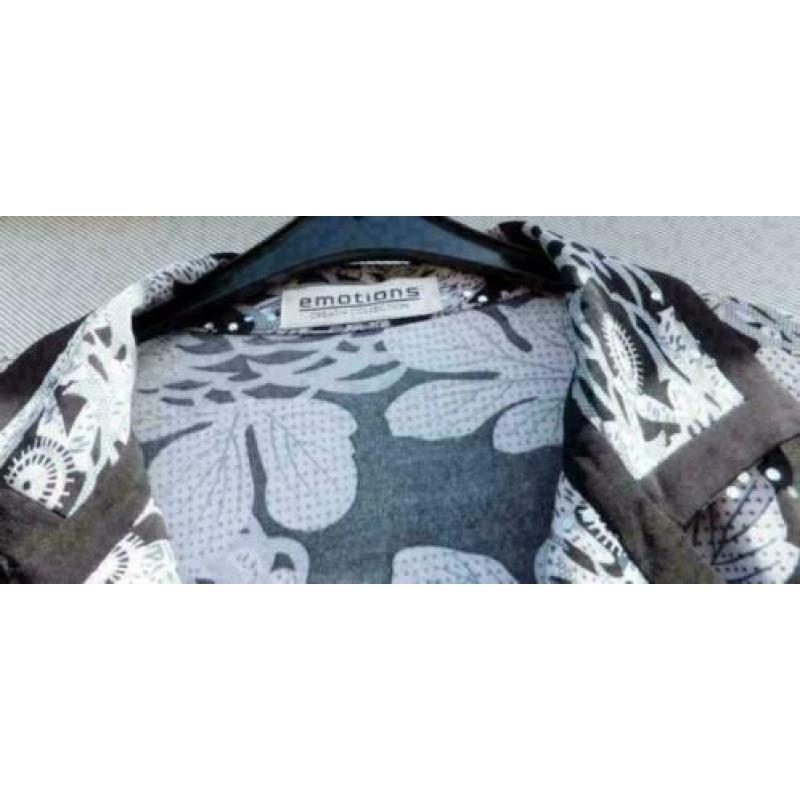 EMOTIONS CREATIV zwart/wit roezel/glimmers vest mt 44