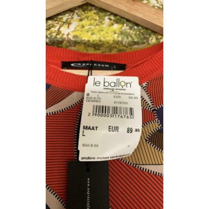 Rood shirtje met kaartjes Expresso maat L