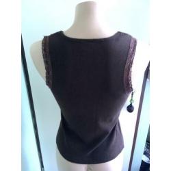 Mark and spencer hemd top S 36 38 40 M bruin kant lace