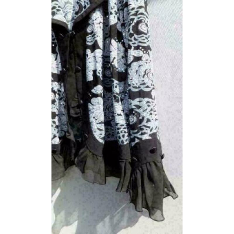 EMOTIONS CREATIV zwart/wit roezel/glimmers vest mt 44