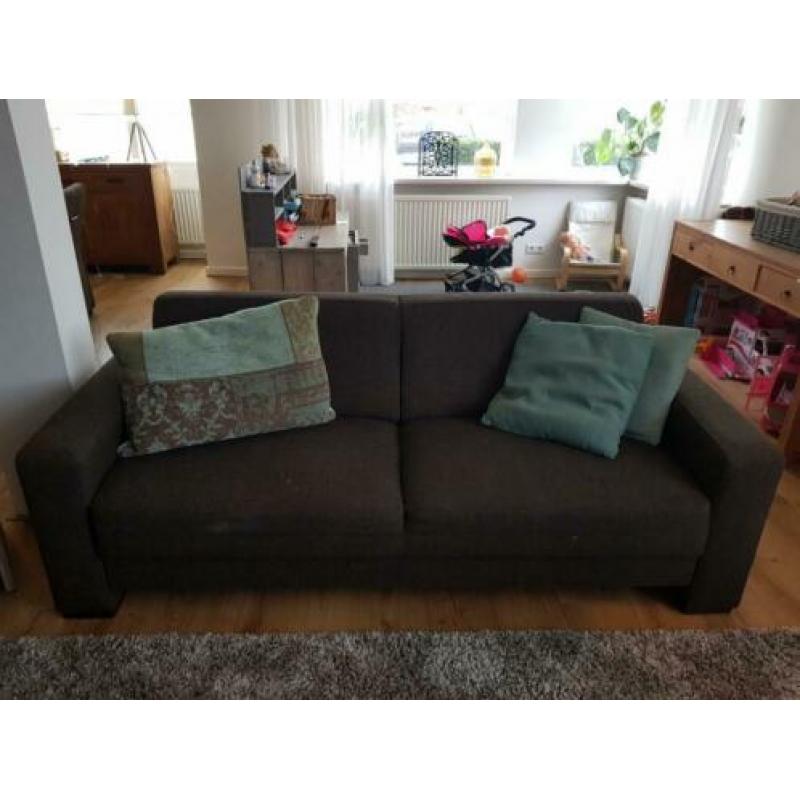 Teak salontafel, sidetable, tv kastje en 2 banken
