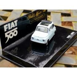 Fiat 500 Minichamps microchamps 1/64 lichtblauw