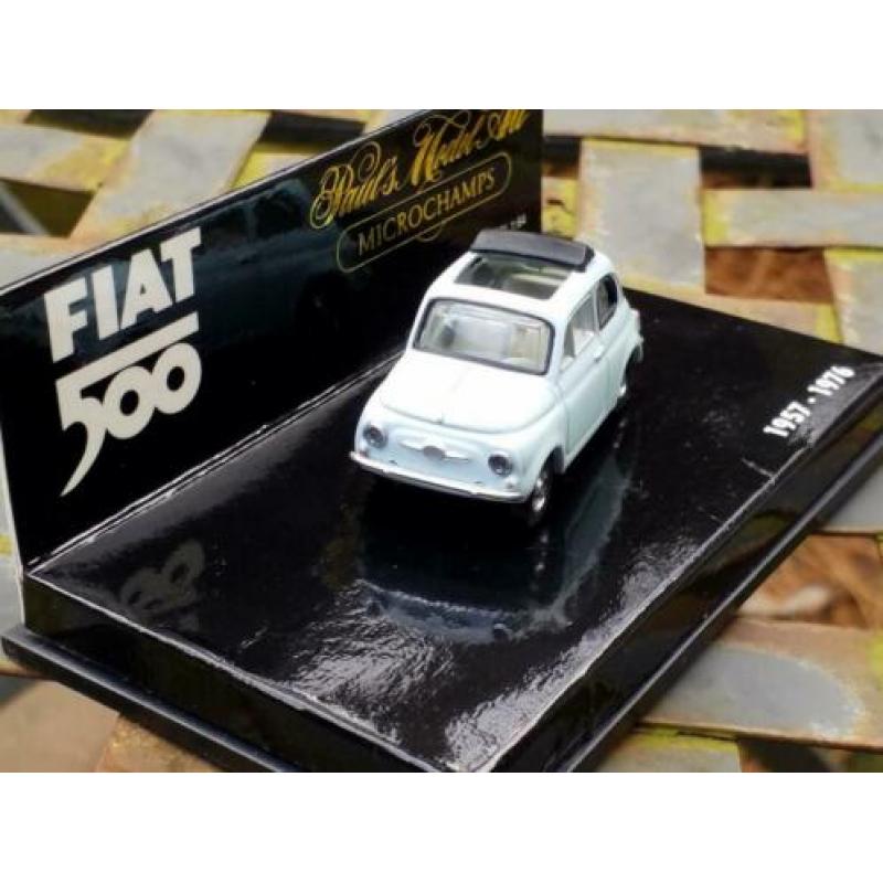 Fiat 500 Minichamps microchamps 1/64 lichtblauw