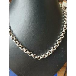 Super mooie zilveren jasseron ketting! 50 cm.