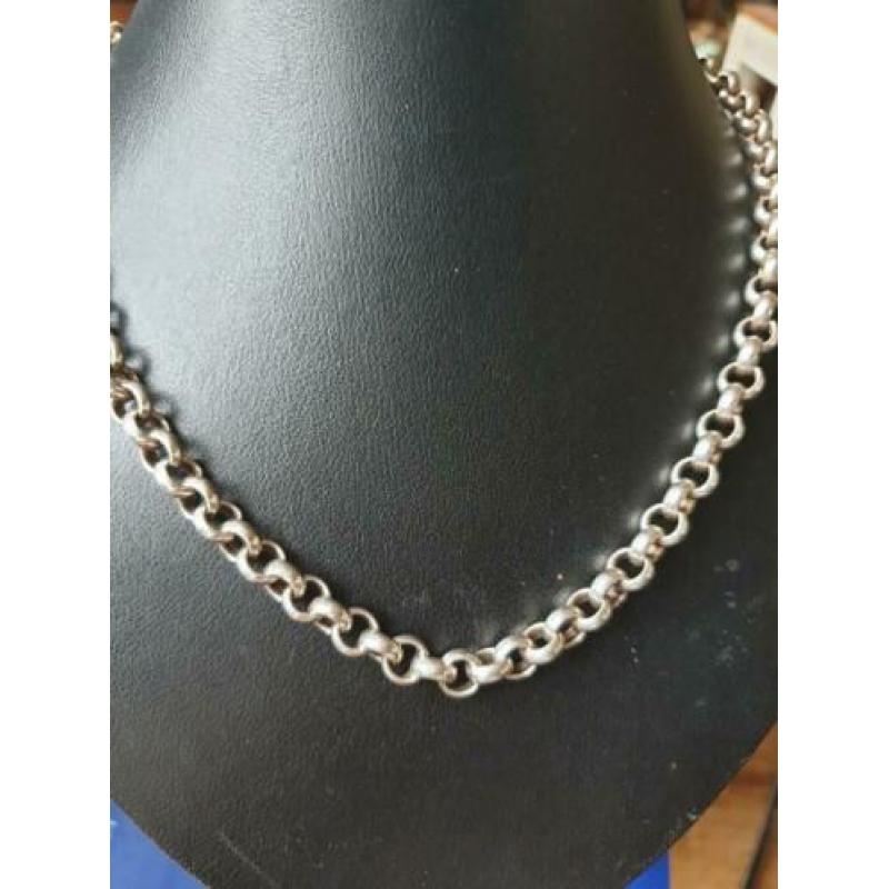 Super mooie zilveren jasseron ketting! 50 cm.