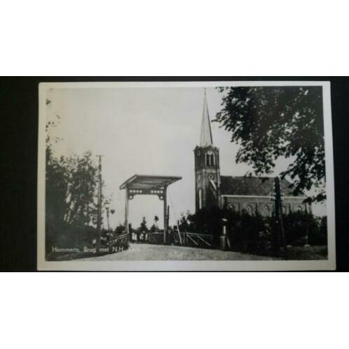 Ansichtkaart Hommerts Brug met N.H. kerk