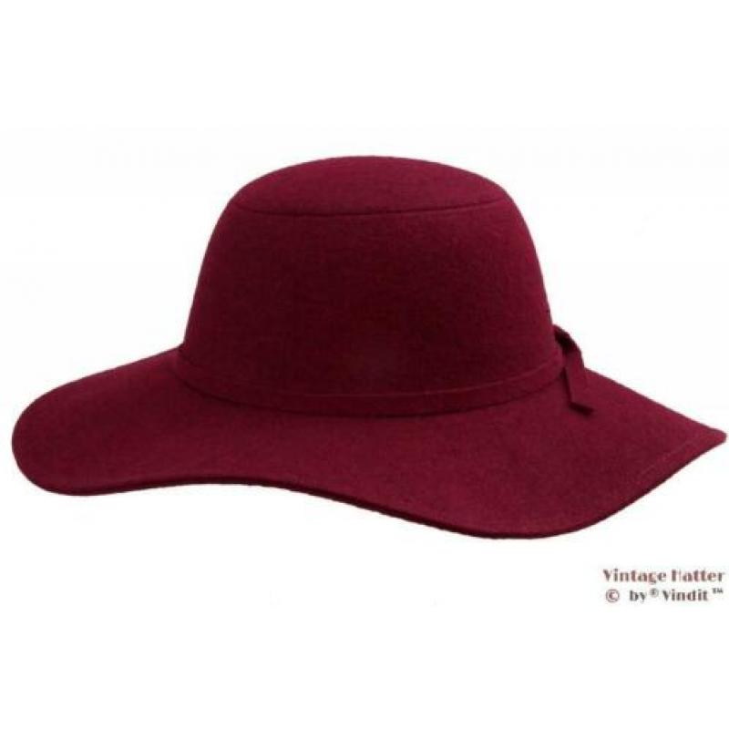 Dameshoed Floppy hoed Hawkins bordeaux vilt 57 nieuw