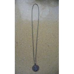Oude orginele mooie ketting verzilverd meisje