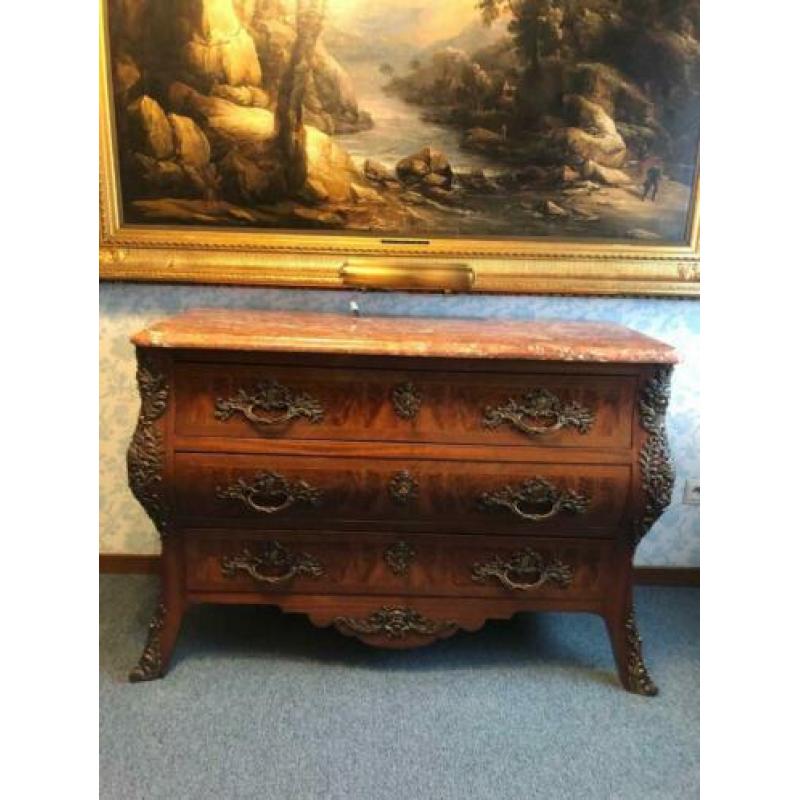 Antieke Commode kast met marmeren blad
