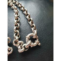 Super mooie zilveren jasseron ketting! 50 cm.