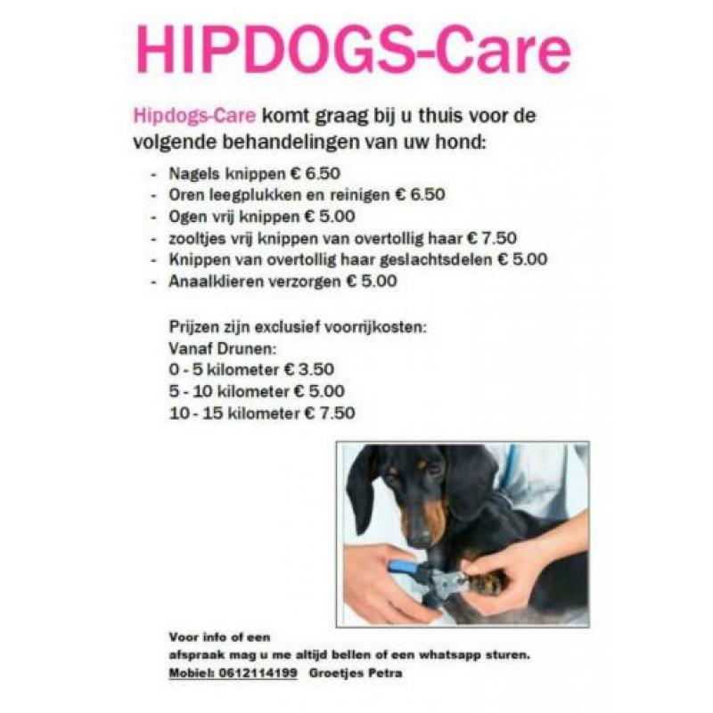 HIPDOGS CARE voor nagels en vachtverzorging bij u thuis