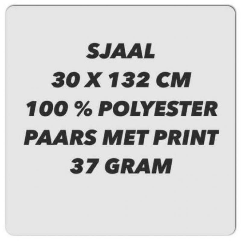 Polyester sjaal - 30x132 cm - paars geprint