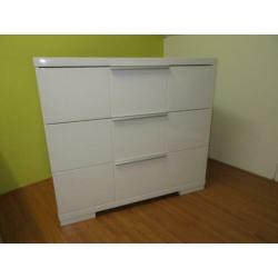 ledikant & commode hoogglans wit