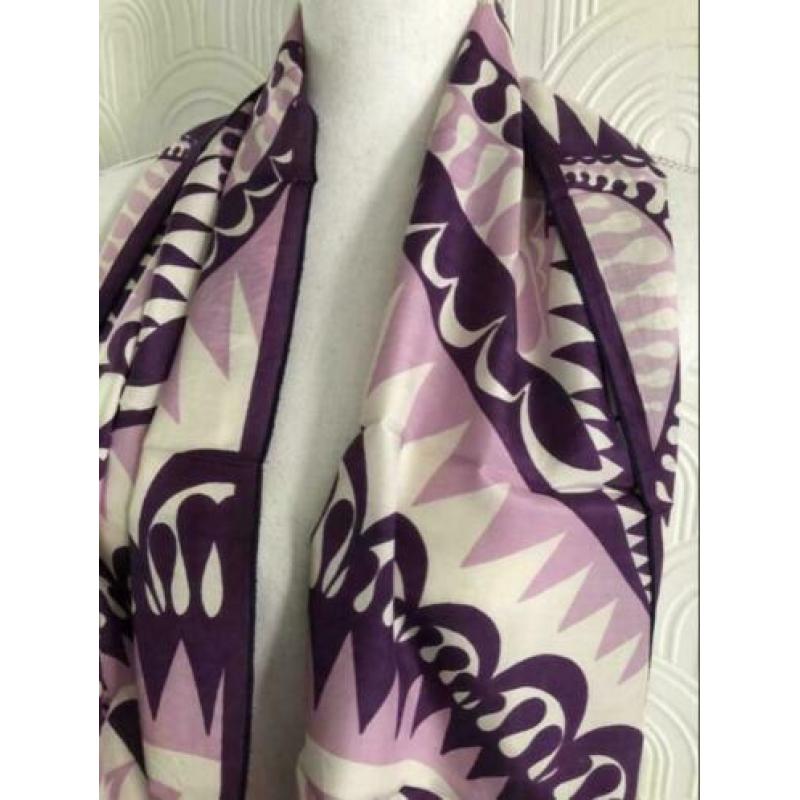 Polyester sjaal - 30x132 cm - paars geprint