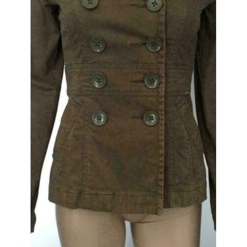 D780 LEE maat XS=34 jasje colber blazer groen/bruin taupe