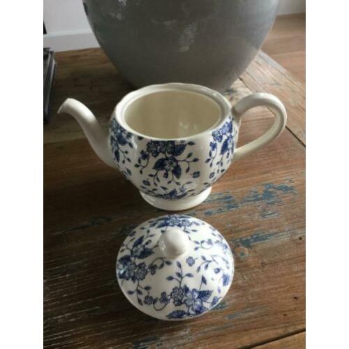 grindley royal tudor bouquet blue BLAUW WITTE THEEPOT chcs