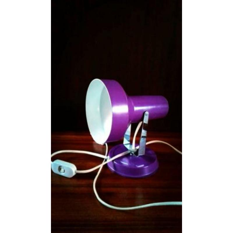 Vintage Philips wandspot paars gelakt metaal jaren 60s 70s