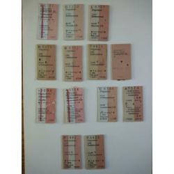 Vintage, trein kaartjes , eind 70/ begin 80 jaren