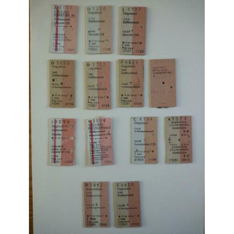 Vintage, trein kaartjes , eind 70/ begin 80 jaren