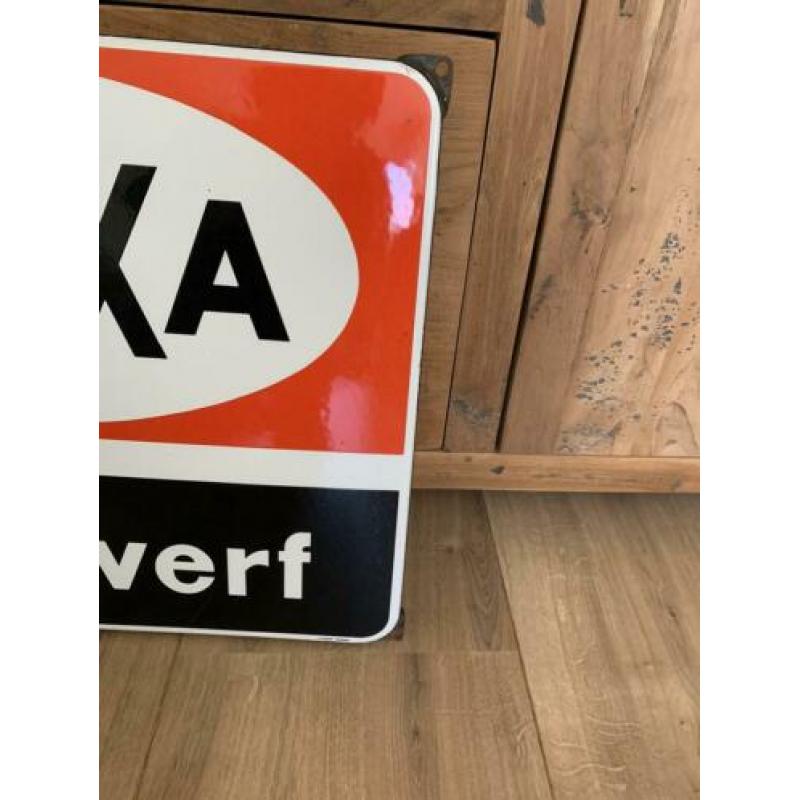 Emaille reclamebord Flexa verf - Langcat Bussum