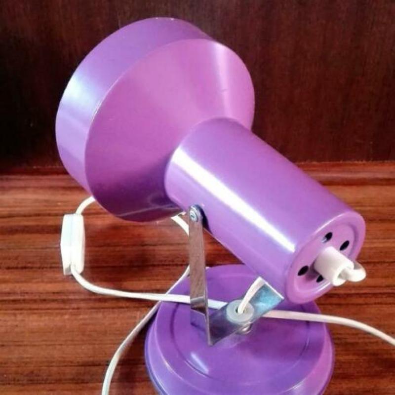 Vintage Philips wandspot paars gelakt metaal jaren 60s 70s