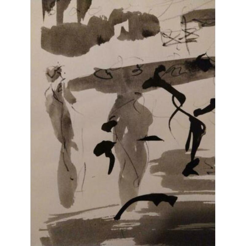 Aquarel/inkt tekening circa 1990