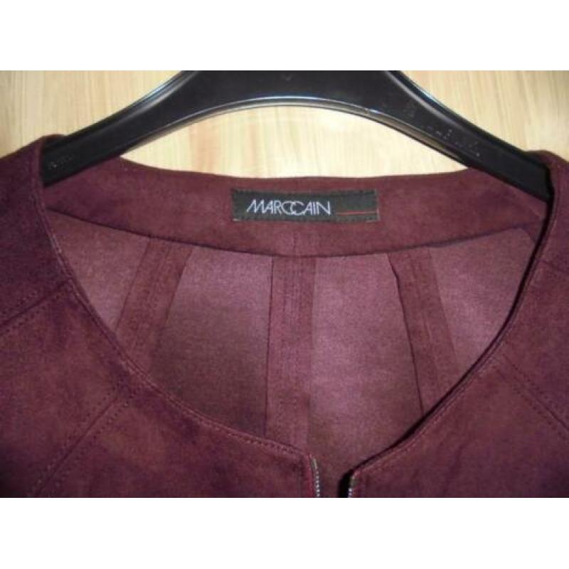 P78) aubergine marccain n 6 = l jasje als nieuw mt franje