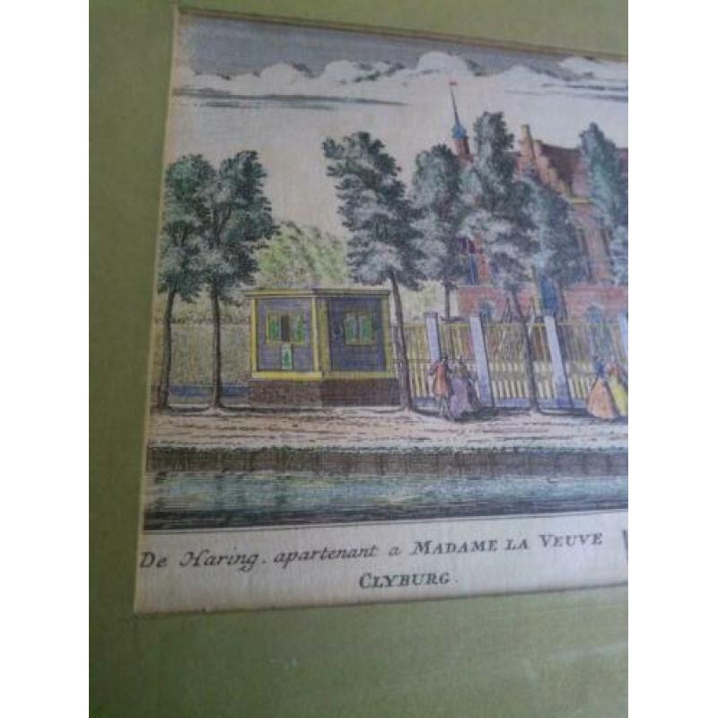 Ingekleurde gravure Abraham Rademaker
