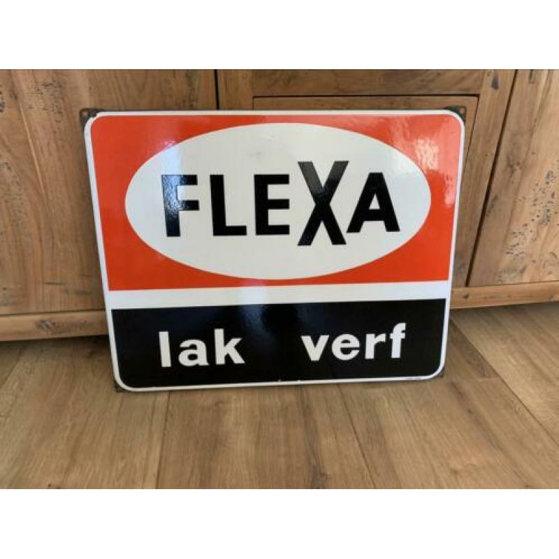 Emaille reclamebord Flexa verf - Langcat Bussum