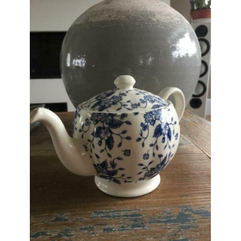 grindley royal tudor bouquet blue BLAUW WITTE THEEPOT chcs