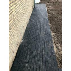 Antraciet dikformaat terrastegel afm 6,7x20x6 cm