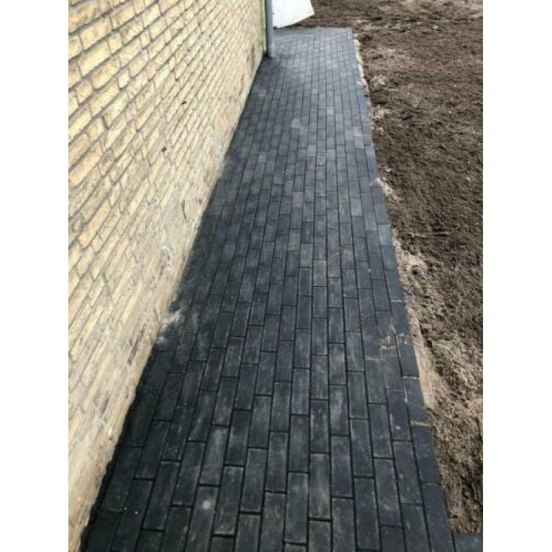 Antraciet dikformaat terrastegel afm 6,7x20x6 cm