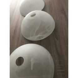 3 stuks ( set ) gemêleerde glazen lampenkap