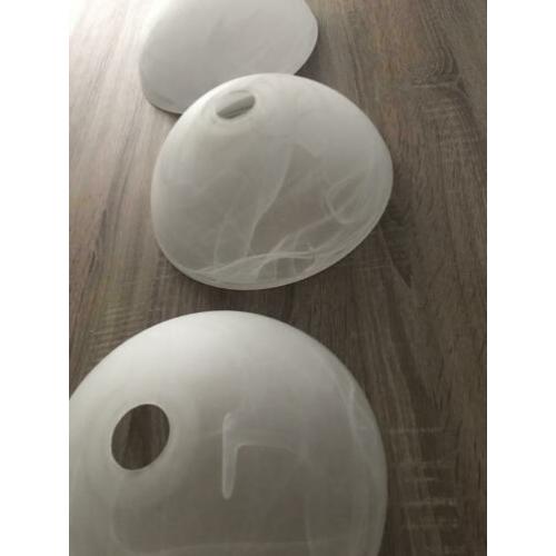 3 stuks ( set ) gemêleerde glazen lampenkap