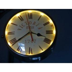 Wandklok, Klassieke Victoria Station 20 cm. met verlichting.