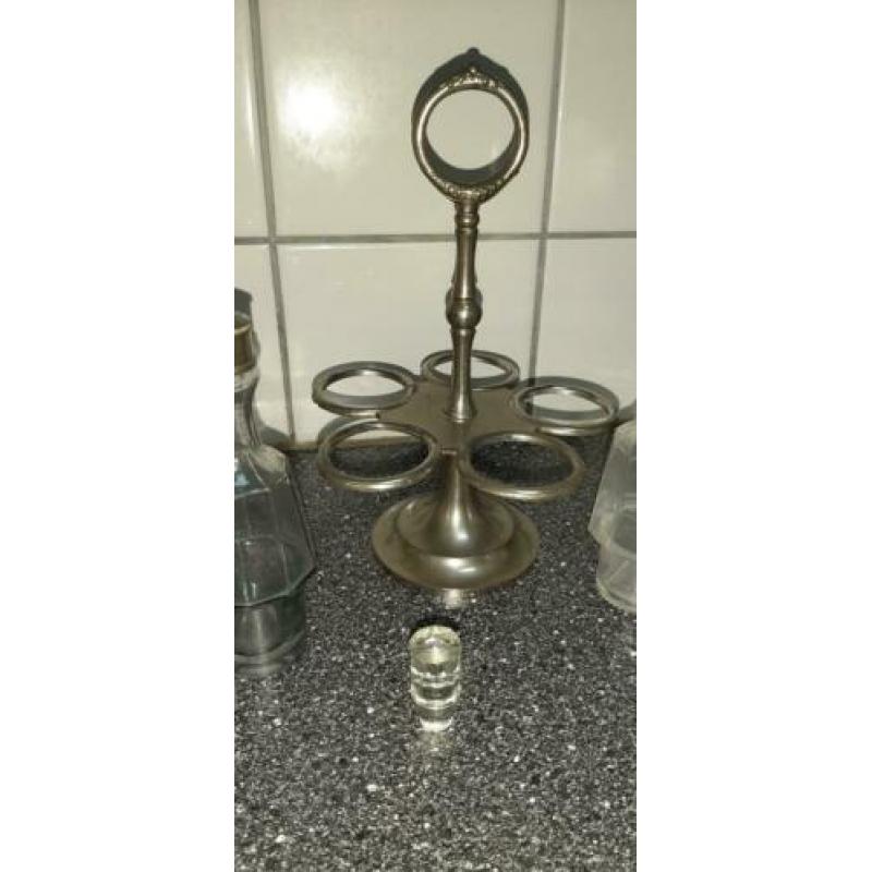 VINTAGE tafelsetje peper zout olie azijn setje draaimolen