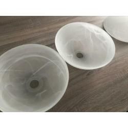 3 stuks ( set ) gemêleerde glazen lampenkap