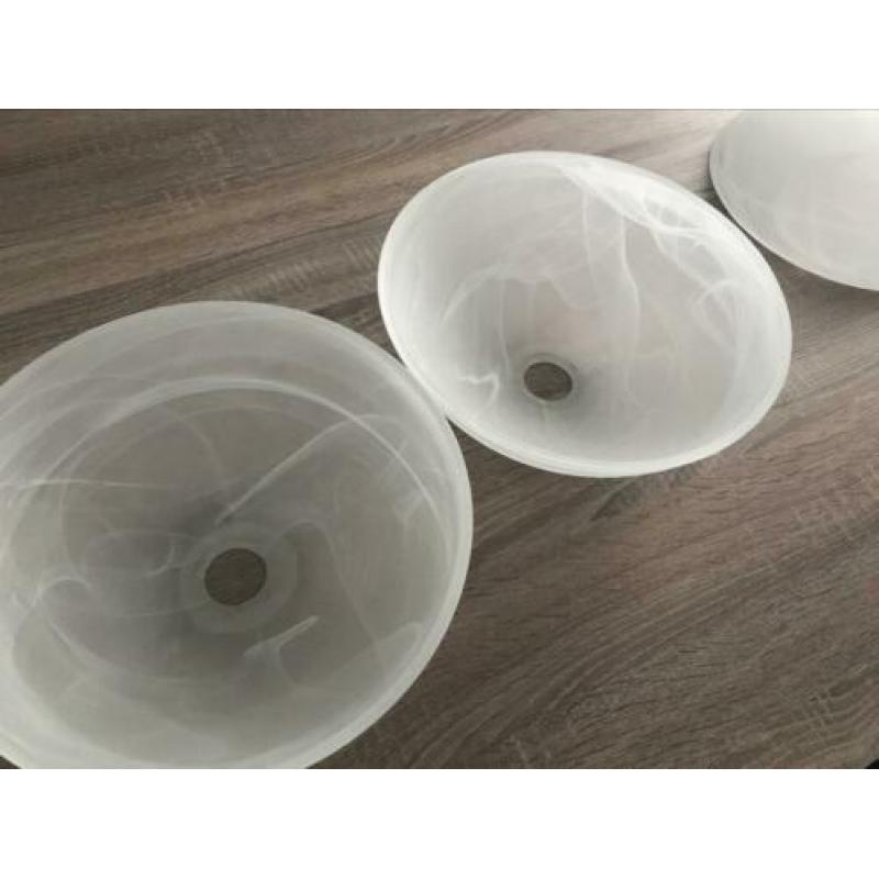 3 stuks ( set ) gemêleerde glazen lampenkap
