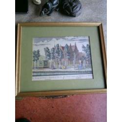 Ingekleurde gravure Abraham Rademaker