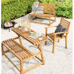 Tuinbankje uitklapbaar als tafel!