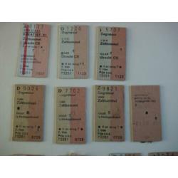 Vintage, trein kaartjes , eind 70/ begin 80 jaren