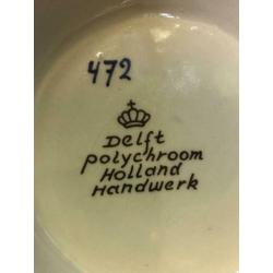 4 Delft polychroom vazen