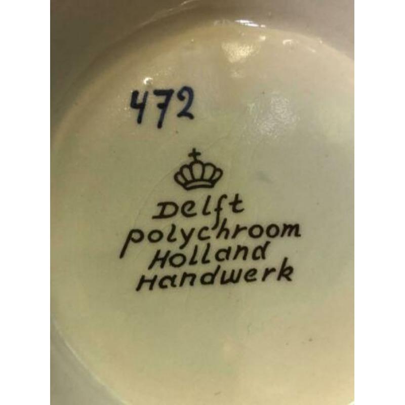 4 Delft polychroom vazen