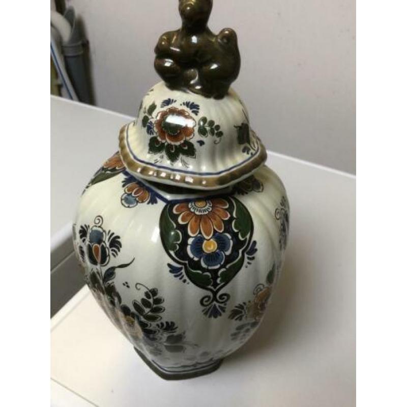 4 Delft polychroom vazen