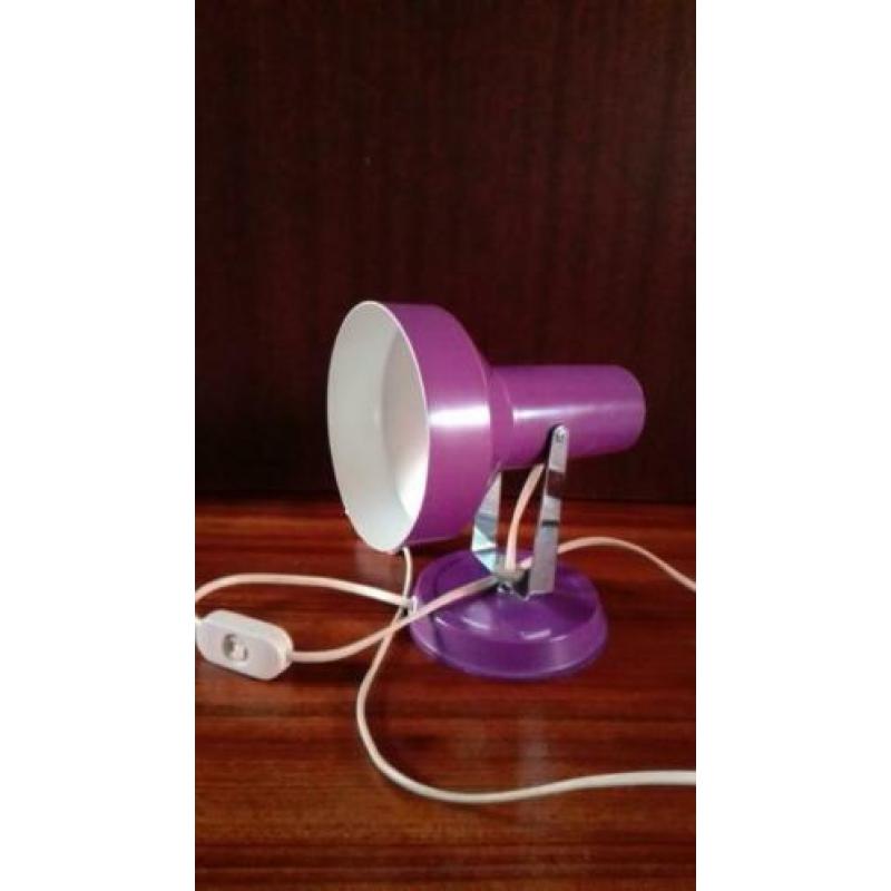 Vintage Philips wandspot paars gelakt metaal jaren 60s 70s