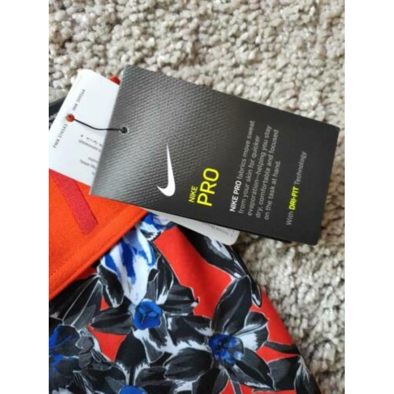 Nike Pro fitness legging maat S capri zwart met rood